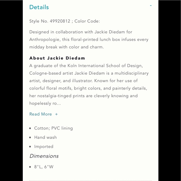 Anthropologie Willa Jackie Diedam Lunchbox - Picture 2 of 2